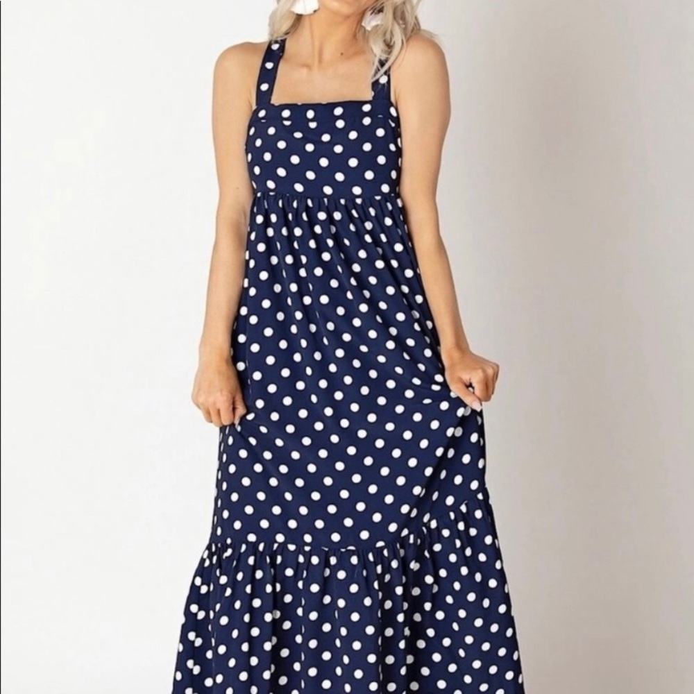 English Factory Polka Dot Maxi Dress